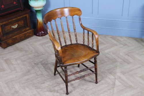 ANTIQUE 19TH CENTURY AMERICAN COLONIAL BENTWOOD ELBOW CHAIR - ADDITIONAL PHOTO 1