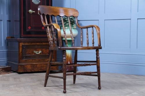 ANTIQUE 19TH CENTURY AMERICAN COLONIAL BENTWOOD ELBOW CHAIR - ADDITIONAL PHOTO 2
