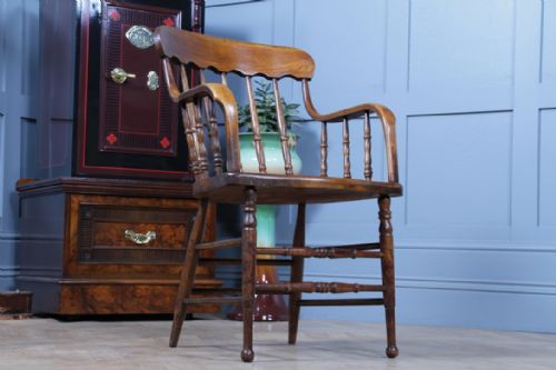 ANTIQUE 19TH CENTURY AMERICAN COLONIAL BENTWOOD ELBOW CHAIR - ADDITIONAL PHOTO 6