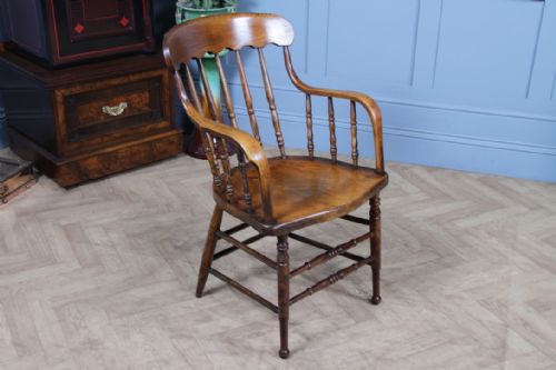 ANTIQUE 19TH CENTURY AMERICAN COLONIAL BENTWOOD ELBOW CHAIR - ADDITIONAL PHOTO 7