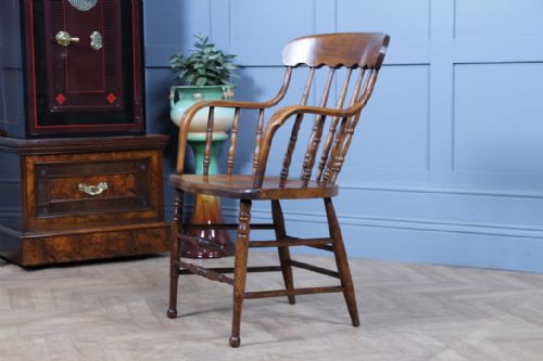 ANTIQUE 19TH CENTURY AMERICAN COLONIAL BENTWOOD ELBOW CHAIR - ADDITIONAL PHOTO 10