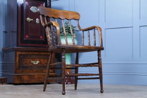ANTIQUE 19TH CENTURY AMERICAN COLONIAL BENTWOOD ELBOW CHAIR - ADDITIONAL PHOTO 13