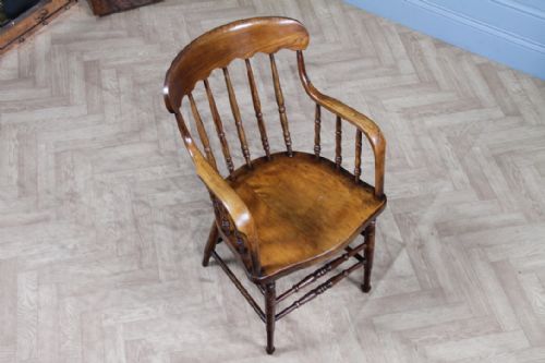ANTIQUE 19TH CENTURY AMERICAN COLONIAL BENTWOOD ELBOW CHAIR - ADDITIONAL PHOTO 14