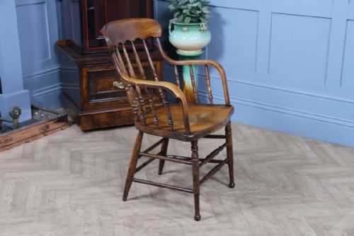 ANTIQUE 19TH CENTURY AMERICAN COLONIAL BENTWOOD ELBOW CHAIR - ADDITIONAL PHOTO 15