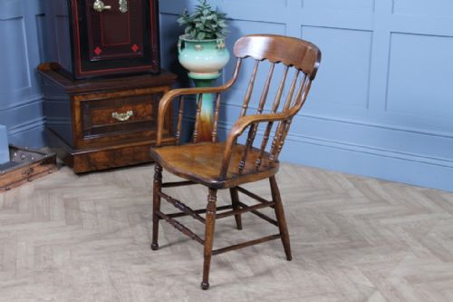 ANTIQUE 19TH CENTURY AMERICAN COLONIAL BENTWOOD ELBOW CHAIR - ADDITIONAL PHOTO 16