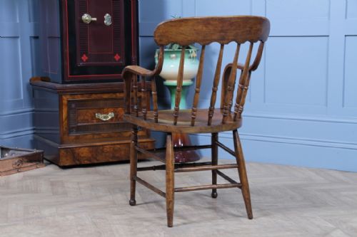 ANTIQUE 19TH CENTURY AMERICAN COLONIAL BENTWOOD ELBOW CHAIR - ADDITIONAL PHOTO 17