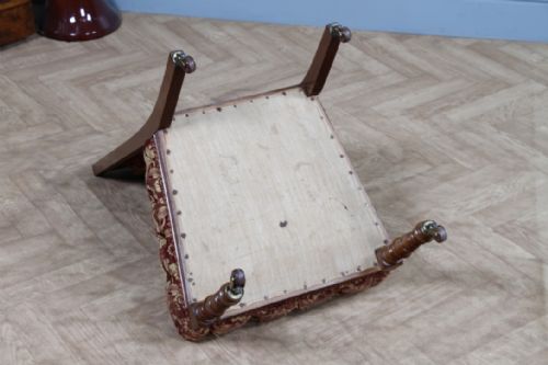 ANTIQUE EDWARDIAN CARVED WALNUT ORIGINAL UPHOLSTERY NURSING CHAIR C1890 - ADDITIONAL PHOTO 17