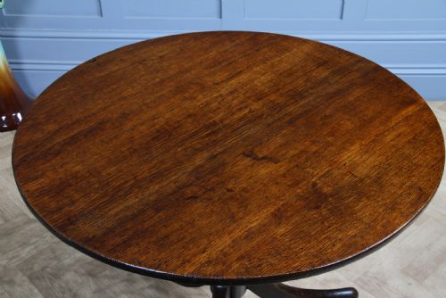 fig 2. Original Antique Solid Oak Georgian Flip / Tilt Top Tripod Breakfast Table C1830