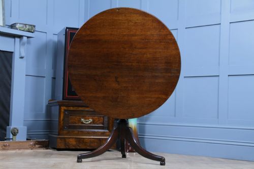 fig 3. Original Antique Solid Oak Georgian Flip / Tilt Top Tripod Breakfast Table C1830