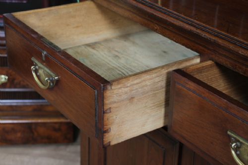 ANTIQUE LATE VICTORIAN 19TH CENTURY ARTS CRAFTS WALNUT GLAZED BOOKCASE CABINET C1890 - ADDITIONAL PHOTO 11