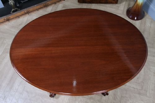 ANTIQUE VICTORIAN MAHOGANY TILT TOP OVAL CARVED BREAKFAST DINING TABLE RESTORED - ADDITIONAL PHOTO 12
