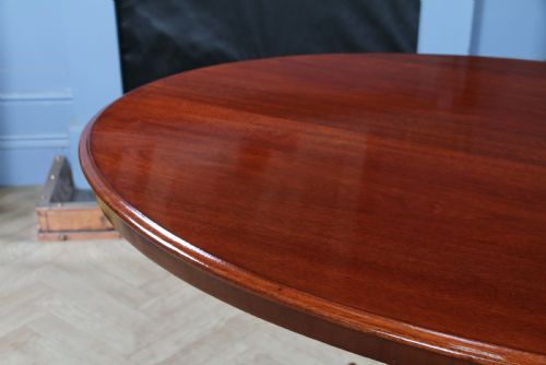 ANTIQUE VICTORIAN MAHOGANY TILT TOP OVAL CARVED BREAKFAST DINING TABLE RESTORED - ADDITIONAL PHOTO 13
