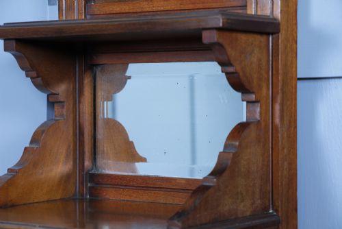 ANTIQUE EDWARDIAN WALL HANGING BATHROOM SHAVING MIRROR HALL KEY CABINET SHELF - ADDITIONAL PHOTO 4