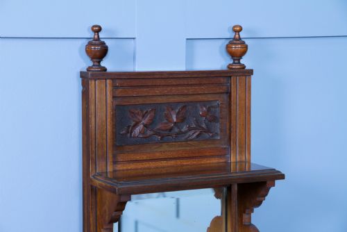 ANTIQUE EDWARDIAN WALL HANGING BATHROOM SHAVING MIRROR HALL KEY CABINET SHELF - ADDITIONAL PHOTO 15