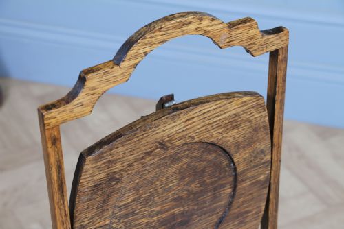 ANTIQUE EDWARDIAN SOLID OAK 3 TIER FOLDING CAKE STAND STAND VINTAGE C1920 - ADDITIONAL PHOTO 4