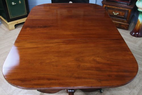 fig 3. Antique Georgian Regency Mahogany D End Pedestal Dining Table C1820