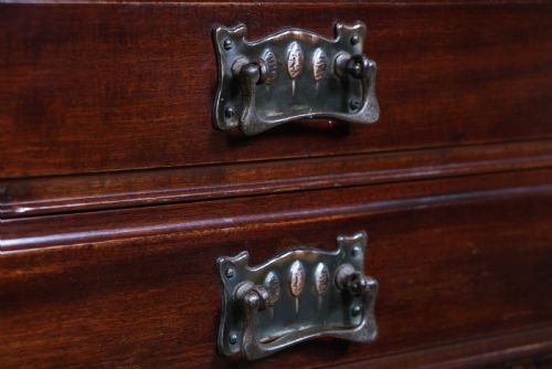 EDWARDIAN ART NOUVEAU MAHOGANY MUSIC SHEET CABINET CHEST OF 5 DROP FRONT DRAWERS - ADDITIONAL PHOTO 12