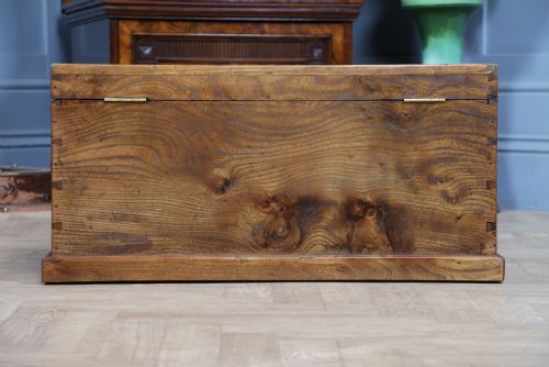 ANTIQUE SOLID ELM CARPENTER'S JOINER'S CABINET MAKER'S TOOLBOX LOCKING C1900 - ADDITIONAL PHOTO 10