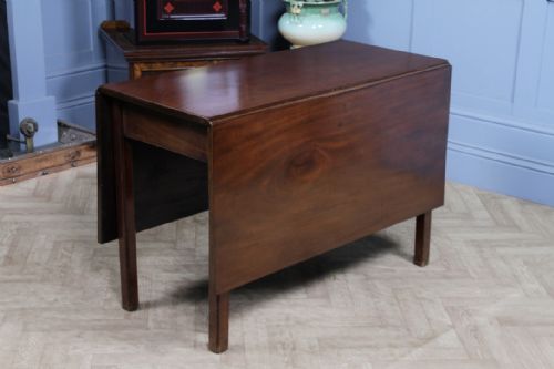 ORIGINAL ANTIQUE GEORGIAN SOLID MAHOGANY DROP LEAF DINING TABLE SIDE C1820 - ADDITIONAL PHOTO 1
