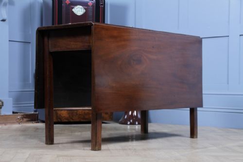 ORIGINAL ANTIQUE GEORGIAN SOLID MAHOGANY DROP LEAF DINING TABLE SIDE C1820 - ADDITIONAL PHOTO 2