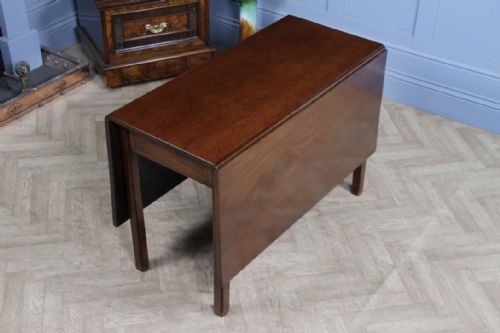 ORIGINAL ANTIQUE GEORGIAN SOLID MAHOGANY DROP LEAF DINING TABLE SIDE C1820 - ADDITIONAL PHOTO 3