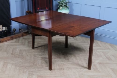 ORIGINAL ANTIQUE GEORGIAN SOLID MAHOGANY DROP LEAF DINING TABLE SIDE C1820 - ADDITIONAL PHOTO 6
