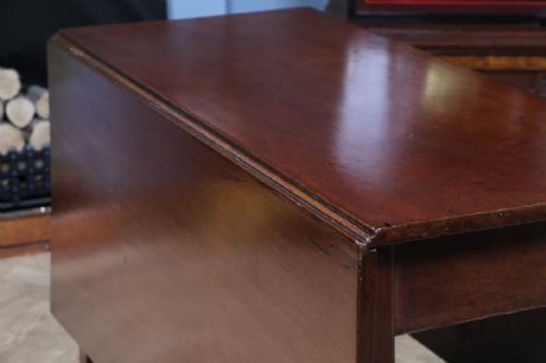ORIGINAL ANTIQUE GEORGIAN SOLID MAHOGANY DROP LEAF DINING TABLE SIDE C1820 - ADDITIONAL PHOTO 13