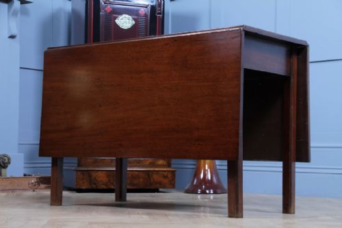 ORIGINAL ANTIQUE GEORGIAN SOLID MAHOGANY DROP LEAF DINING TABLE SIDE C1820 - ADDITIONAL PHOTO 14
