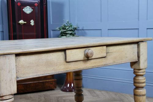 ORIGINAL VICTORIAN PINE KITCHEN TABLE SCRUB TOP RESTORED HAND STRIPPED W DRAWER - ADDITIONAL PHOTO 4