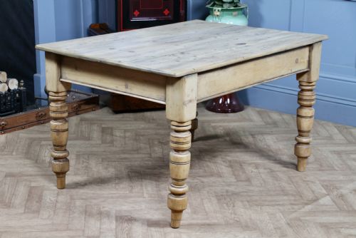 ORIGINAL VICTORIAN PINE KITCHEN TABLE SCRUB TOP RESTORED HAND STRIPPED W DRAWER - ADDITIONAL PHOTO 11