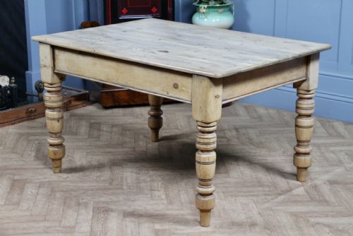 ORIGINAL VICTORIAN PINE KITCHEN TABLE SCRUB TOP RESTORED HAND STRIPPED W DRAWER - ADDITIONAL PHOTO 12