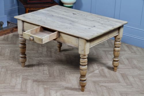 ORIGINAL VICTORIAN PINE KITCHEN TABLE SCRUB TOP RESTORED HAND STRIPPED W DRAWER - ADDITIONAL PHOTO 22