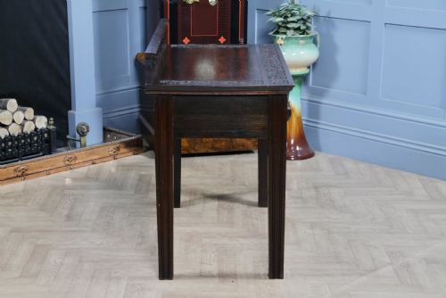 ANTIQUE FLEMISH CARVED OAK BUFFET TABLE GREEN MAN GOTHIC REVIVAL SIDE DESK 1900 - ADDITIONAL PHOTO 16
