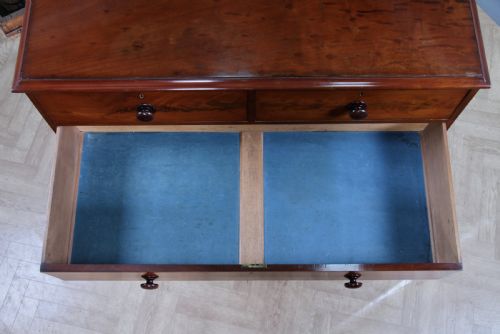 OUTSTANDING ORIGINAL ANTIQUE VICTORIAN FLAME GRAIN MAHOGANY CHEST OF 5 DRAWERS - ADDITIONAL PHOTO 17