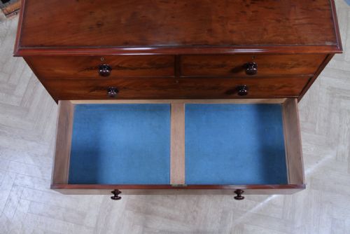 OUTSTANDING ORIGINAL ANTIQUE VICTORIAN FLAME GRAIN MAHOGANY CHEST OF 5 DRAWERS - ADDITIONAL PHOTO 18
