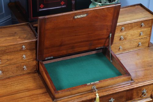 OUTSTANDING ANTIQUE VICTORIAN SOLID WALNUT MAPLE CO DICKENS 15 DRAWER WRITING DESK WITH KEYS RESTORED C1890 - ADDITIONAL PHOTO 3