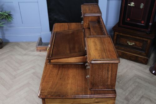 OUTSTANDING ANTIQUE VICTORIAN SOLID WALNUT MAPLE CO DICKENS 15 DRAWER WRITING DESK WITH KEYS RESTORED C1890 - ADDITIONAL PHOTO 17