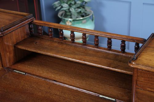 OUTSTANDING ANTIQUE VICTORIAN SOLID WALNUT MAPLE CO DICKENS 15 DRAWER WRITING DESK WITH KEYS RESTORED C1890 - ADDITIONAL PHOTO 19