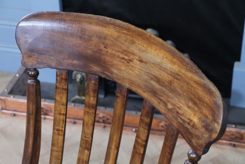 ANTIQUE ORIGINAL VICTORIAN ELM SEAT SPLAT LATHE BACK FIRESIDE ARM CHAIR C1880 - ADDITIONAL PHOTO 8