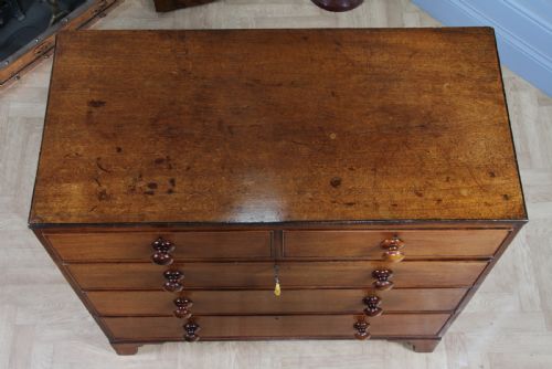 ORIGINAL ANTIQUE GEORGIAN MAHOGANY CHEST BANK OF 5 DRAWERS RESTORED WITH KEY C1820 - ADDITIONAL PHOTO 11