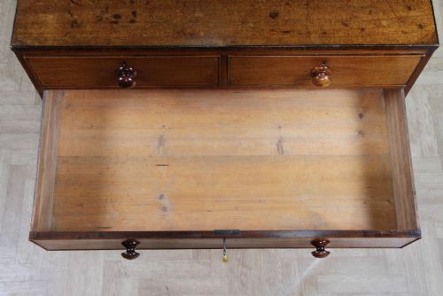 ORIGINAL ANTIQUE GEORGIAN MAHOGANY CHEST BANK OF 5 DRAWERS RESTORED WITH KEY C1820 - ADDITIONAL PHOTO 15