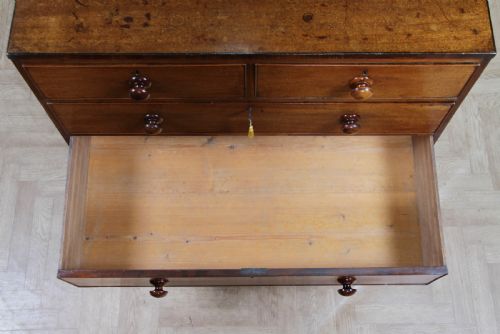 ORIGINAL ANTIQUE GEORGIAN MAHOGANY CHEST BANK OF 5 DRAWERS RESTORED WITH KEY C1820 - ADDITIONAL PHOTO 16