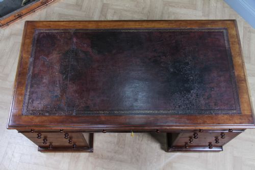 ANTIQUE VICTORIAN MAHOGANY SOLICITORS LARGE PEDESTAL DESK WRITING SLOPE C1860 - ADDITIONAL PHOTO 6