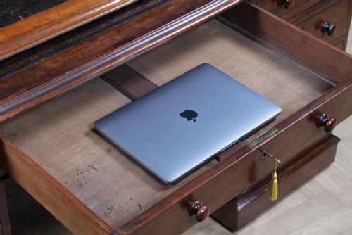 ANTIQUE VICTORIAN MAHOGANY SOLICITORS LARGE PEDESTAL DESK WRITING SLOPE C1860 - ADDITIONAL PHOTO 20