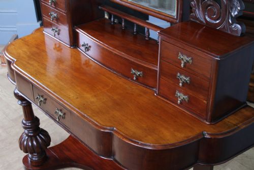 fig 2. Antique Victorian Mahogany Carved Duchess 8 Drawer Dressing Table With Mirror