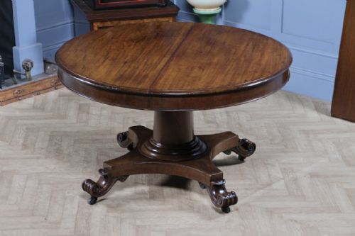 fig 2. Antique William IV Mahogany Pull out Pedestal Extending Dining Table | Round - Oval