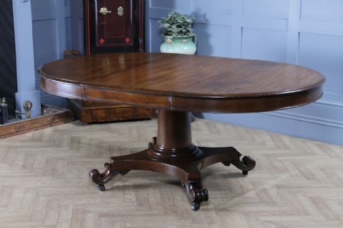 fig 3. Antique William IV Mahogany Pull out Pedestal Extending Dining Table | Round - Oval