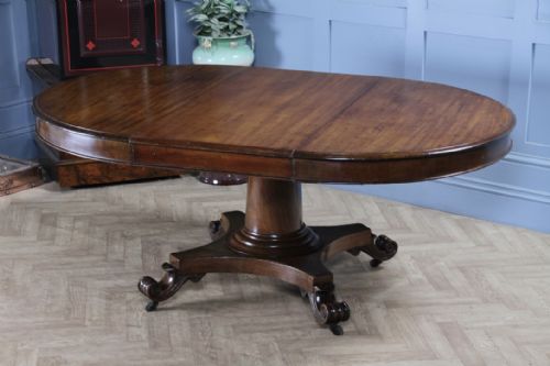 fig 4. Antique William IV Mahogany Pull out Pedestal Extending Dining Table | Round - Oval