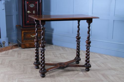 VICTORIAN ROSEWOOD HALL GALLERY TABLE C1870 RARE TRIPLE BARLEY TWIST 94CM HIGH - ADDITIONAL PHOTO 1