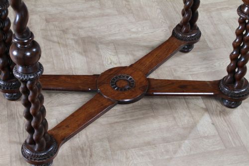 VICTORIAN ROSEWOOD HALL GALLERY TABLE C1870 RARE TRIPLE BARLEY TWIST 94CM HIGH - ADDITIONAL PHOTO 3